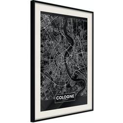 Arkiio Affisch Dark Map of Cologne [Poster] 40x60 Poster